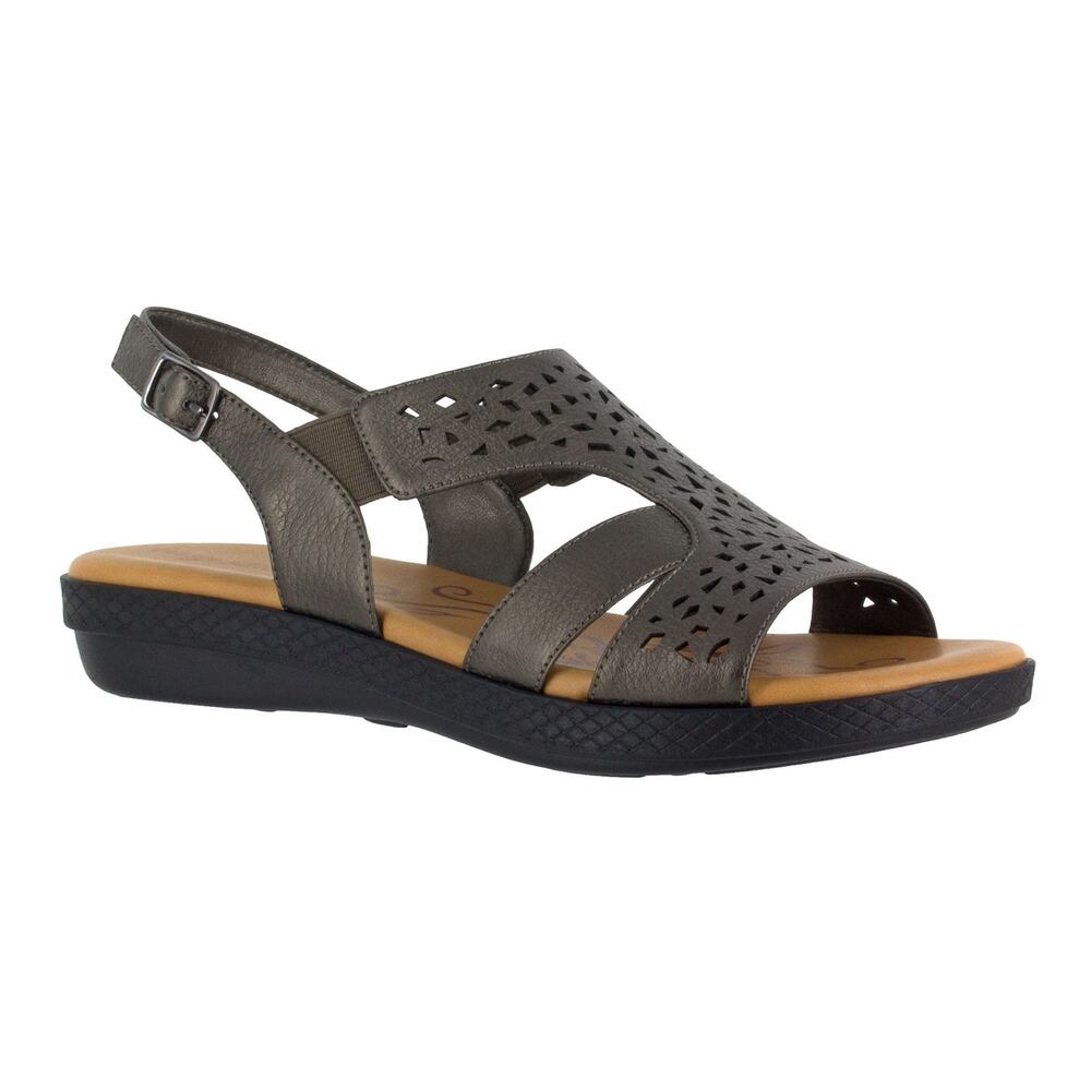 Bolt Womens Metallic Buckle Slingback Sandals